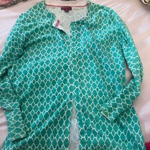 Merona Mint Geometric Knit Cardigan